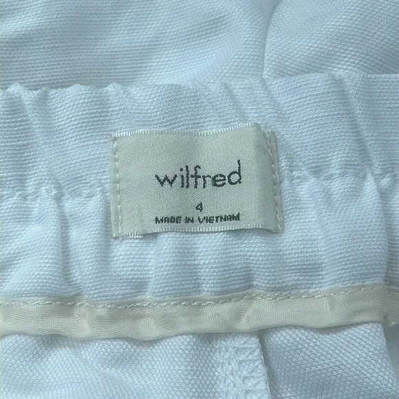 Aritzia Wilfred Fable Linen Shorts 3" In White NWT Size 4 - Picture 5 of 5